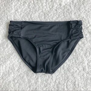 Black Ruched Bikini Bottoms